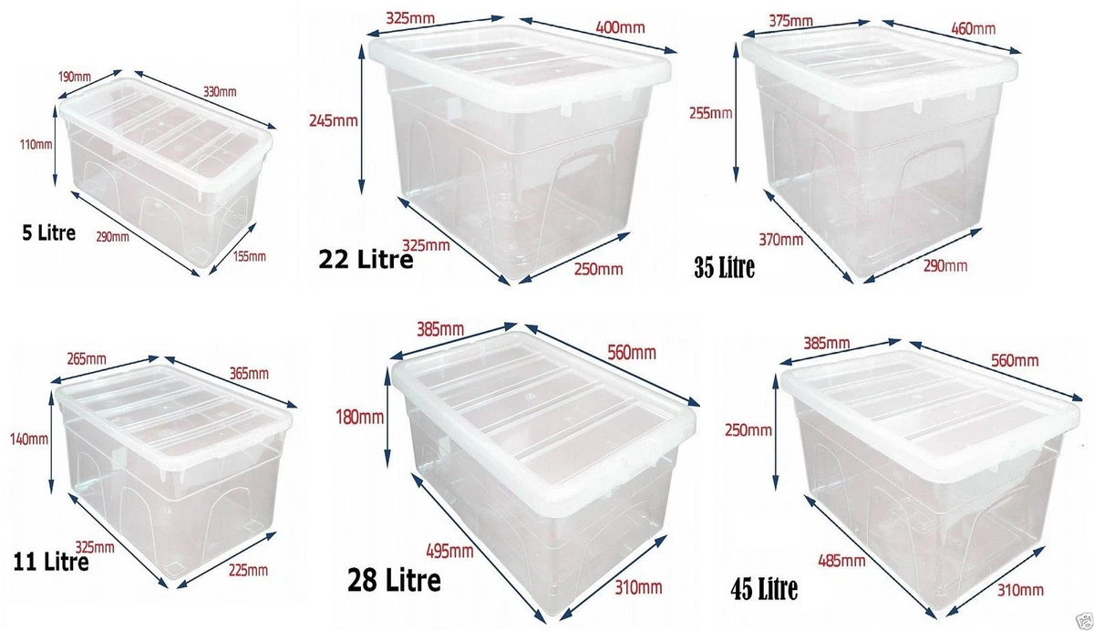 Transparent Clear Plastic Storage Box Boxes Lid Home Stackable Food Save  Storer