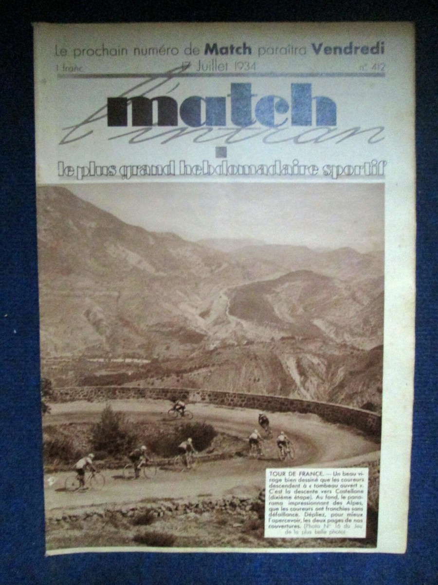 MATCH Intran 412 SPORT CYCLISME Tour de France Pellos 1934