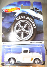 2015 Hot Wheels Heritage Real Riders 8/18 '56 FLASHSIDER White w/Real Riders