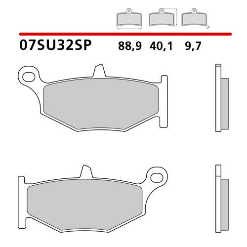 CP Plaquette de Frein Arrière BREMBO Suz. GSX R Hayabusa (Red Call) 1300 13> - Photo 1/9