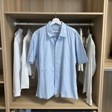 Yves Saint Laurent Mens Short-Sleeve Shirt Size XXL Blue YSL Summer Pattern