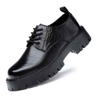 British Style Mens Round Toe Platform Thick Soled Casual Dress Leather Shoes New