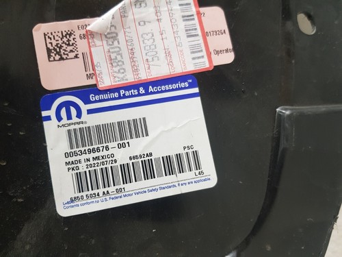 Genuine Mopar For Jeep Compass MK2 2016-2024 Front Right Wheel Arch Splash Guard - Picture 7 of 8