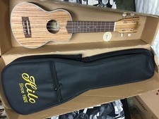HILO 2954-A Zebrawood acoustic concert UKULELE new UKE w/ Gig Bag