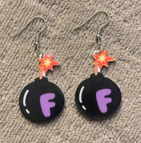 BUY 2 GET 1 FREE Middle Finger Earrings F Bomb Idiot Repellent Edgy Swear Curse - Picture 15 of 108