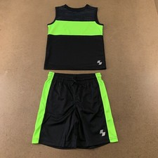 The Children's Place Boys Small 5/6 Black Colorblock 2-Piece Performance Set NWT