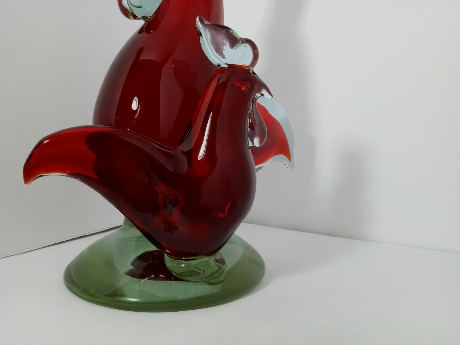 Vintage Murano Glass Double Red Roosters eBay