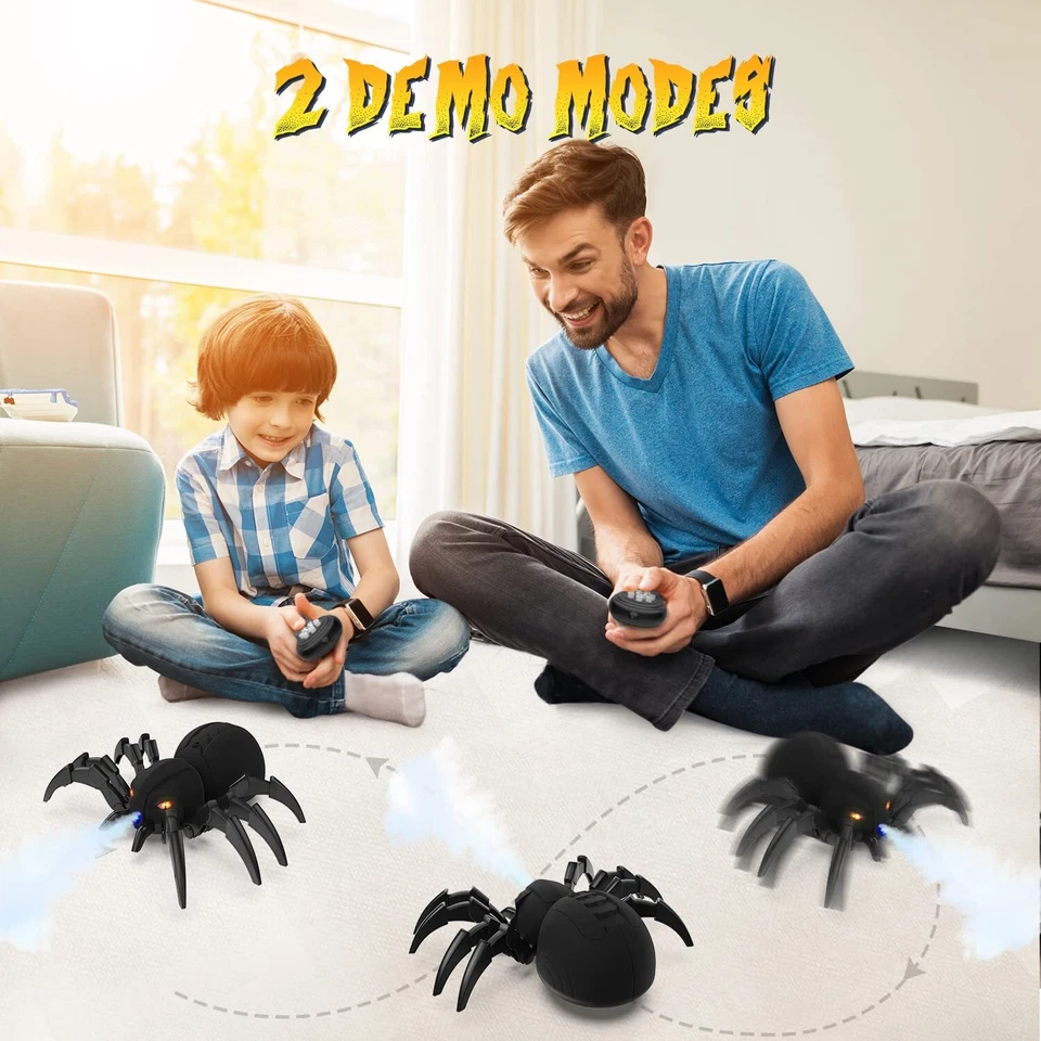 Remote Control Spider, Robot Spider with Spray and Lights, Black Widow Toy for K - Image 3 of 4