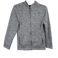 Cat  Jack Kids Fleece Sweater Heathered Grey Full Zip Boys Lrg 12/14 EUC