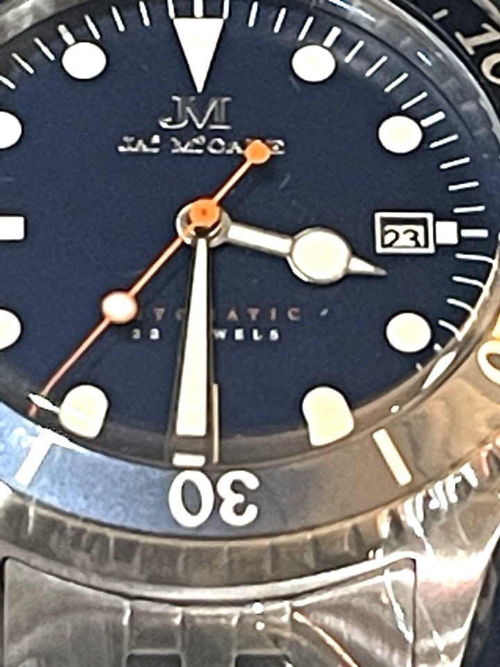 NIB With Pamphlet James McCabe Legacy Diver Mechanical Automatic Blue Face Watch eBay