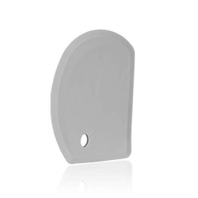 Silicone Dough Scraper With Stainless Steel Sheet Curved Edge Flexible Bowl Gray