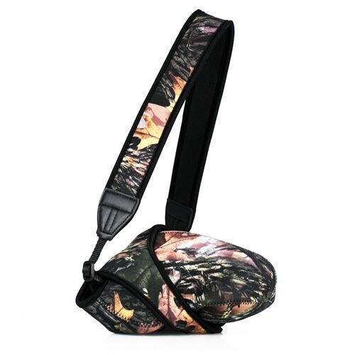  TWO SIDED Camouflage Medium Size Camera Sleeve Pouch Bag Cover with Neck Strap - Picture 1 of 1