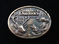 RE05101 VINTAGE 1970s  SOUTHERN OUTDOORS  MAGAZINE ADVERTISEMENT BELT BUCKLE