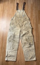 Vintage Carhartt Carpenter Bib Overalls Double Knee 44x27.5 Workwear R01BRN