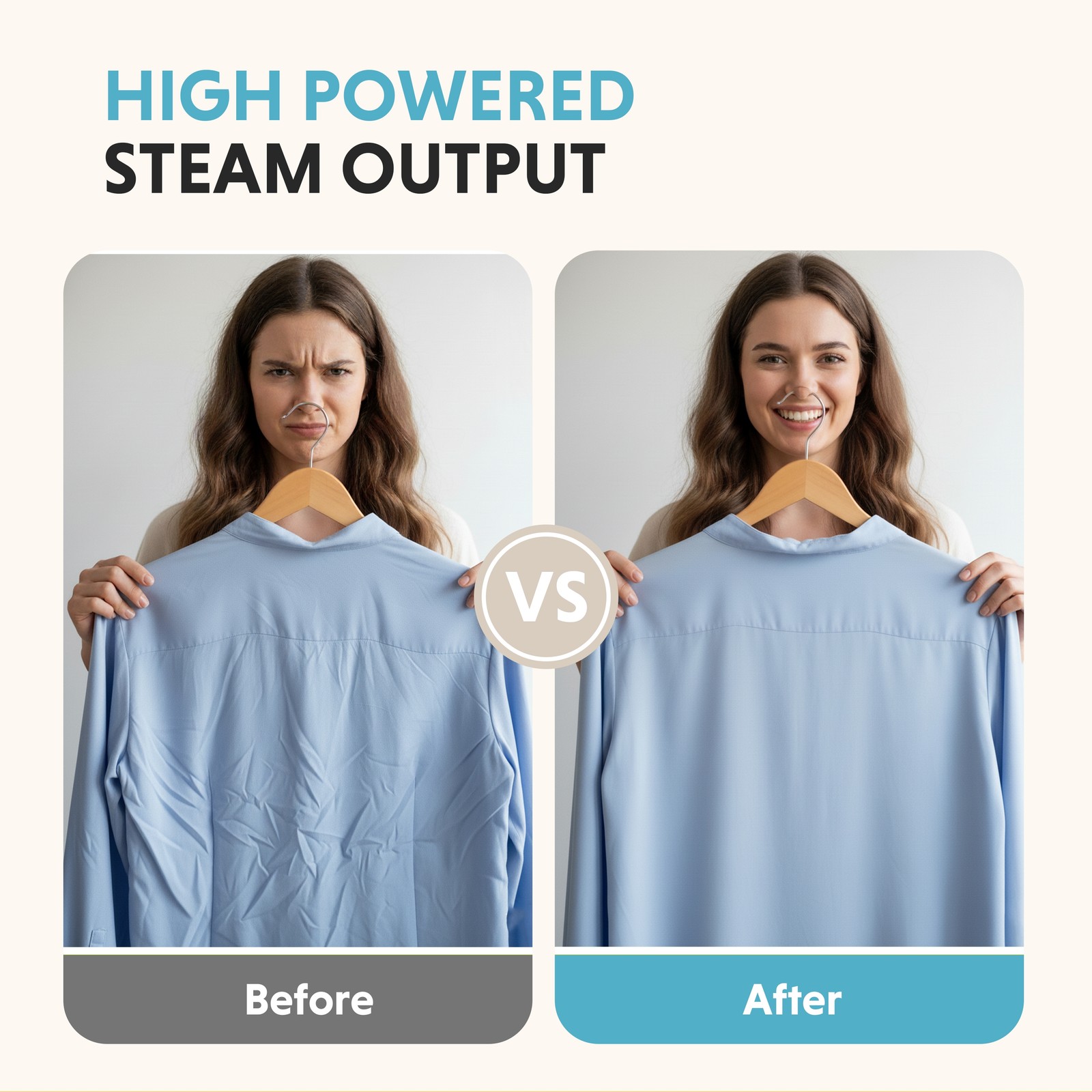 Standing Garment Steamer for Clothes with Wheels, 1500W Powerful Steam Grey