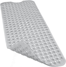 Linoows Bathtub and Shower Mats, 40x16 40" x 16" Rectangular , Clear Gray
