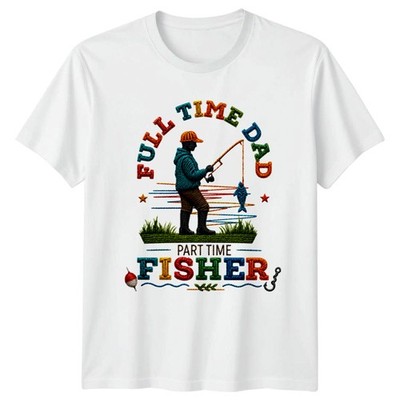 Vollzeit Papa Teilzeit Herren T-Shirt Vaterschaft Angeln Vatertag Geschenk für Ihn
