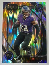 Derrick Henry 2024 Panini Select #249 Club Black and Orange Prizm Shock Ravens
