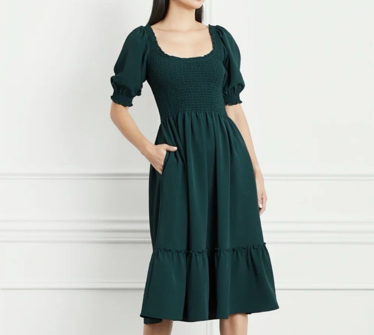 hill house green dress La Coqueta Kids - Hill House Home X La Coqueta Green Bird Floral Matilda Dress