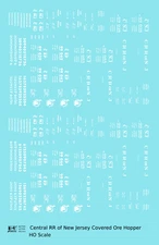 K4 HO Scale Decals Central Of New Jersey CNJ Covered Ore Car Hopper White