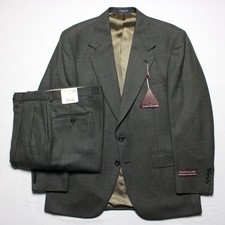 Rare NWT Vintage 1990s Evan-Picone USA Gray-Green Glen Plaid Wool Suit 41R W35