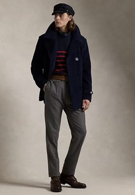Polo Ralph Lauren Wool-Blend Twill Peacoat, Size L | eBay
