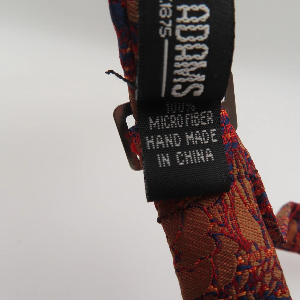 Pajarita Stacy Adams roja azul formal 2,75" de ancho poliéster preatado Foto 4 de 4