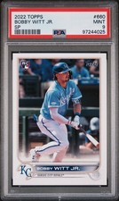 2022 TOPPS BOBBY WITT JR. SP IMAGE VARIATION #660 PSA MINT 9 SSP ROYALS