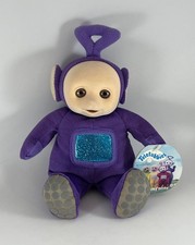 Vintage 1998 Tinky Winky Teletubbies Purple 8  Plush Flocked Face Eden NWT