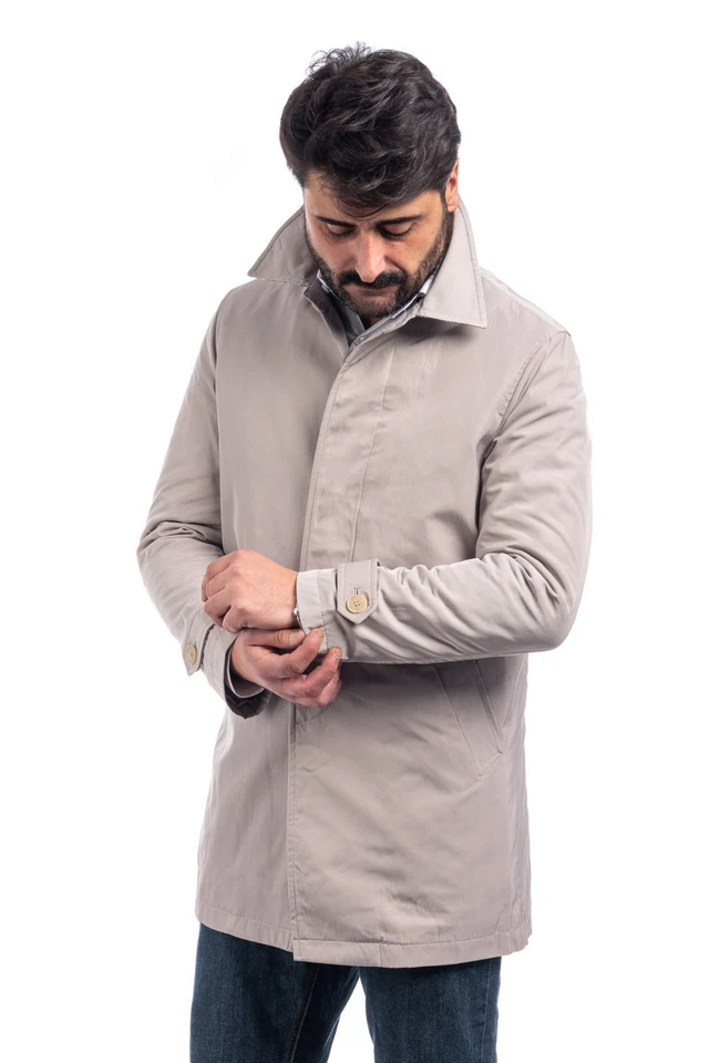 Trench Uomo Lungo Sartoriale Giubbotto Imbottito Impermeabile Invernale VEQUE - Immagine 4 di 4