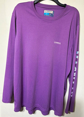 Magellan Outdoors Fish Gear Logo Long Sleeve Crew Tee XXL Purple Women s 