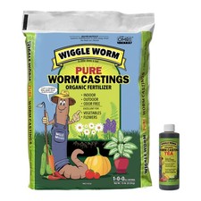 Wiggle Worm Fertilizer – 15lb Pure Worm Castings and 8oz Worm Casting Tea 2.33 per gallon
