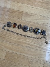 Vintage Brass And Jeweled Belt