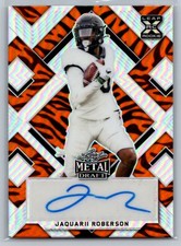 2022 Leaf Metal Draft #BA-JR2 Jaquarii Roberson Autographs Prismatic Tiger #/5