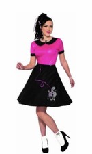 50s Girls Womens Adult Sock Hop Poodle Skirt Halloween Costume-M
