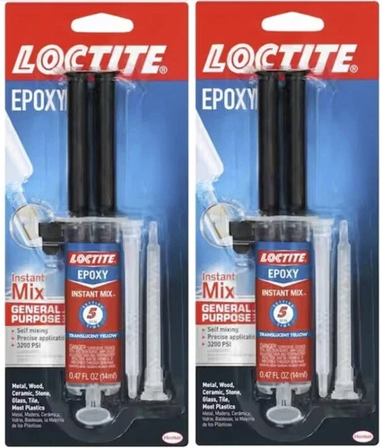 Loctite 1365868 2 Part Epoxy Instant Mix 5 Minute Syringe Adhesive Pack of 2
