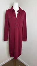 Talbots Dress Womens 8 NWT Berry Pink Knee Length Shirt Dress Stretch $139