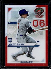2025 Panini Prospect Edition Matt Shaw Holo Ticket RC Red Rookie #/199 Cubs