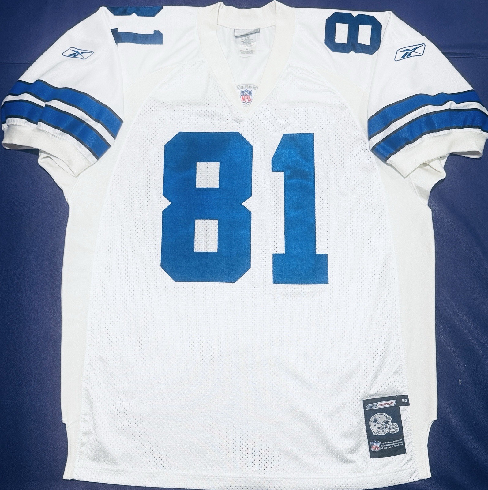 Authentic Dallas Cowboys Terrell Owens #81 On Field Reebok Helmet Tag Jersey 50