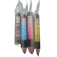 4pk Genuine Epson 220 Black 220 Color Ink WF2630 WF2760 WF2660 NOT Initial