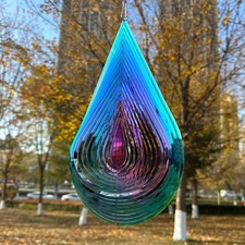3D RGB Wind Spinners Stainless Steel Hanging Wind Chime Yard Garden Patio Decor