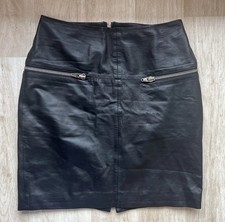 H&M echt LEDER Rock Lederrock schwarz Größe 36