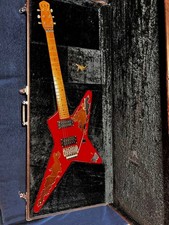 ESP Akira Takasaki Random Star Gitarre, rot, verspiegeltes Schlagbrett, Harts...