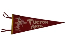 Vintage Felt Pennant Tucson Arizona Mustang Horse 1950s 30”