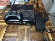 Black Xbox 360 Console with Controller and cables