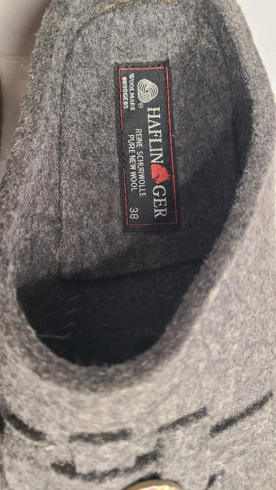 Heflinger Gray Wool Clogs Button Detail Size 38/7… - image 3