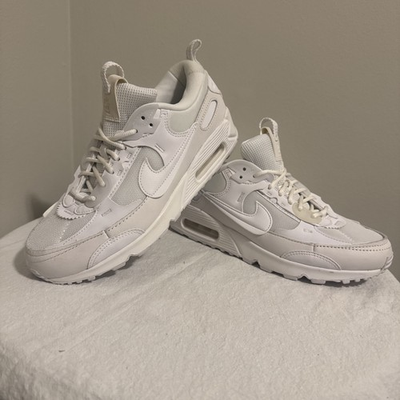 #ad Nike Air Max 90 Futura Triple White Running Shoes Womens Size 8 DM9922 101 $19.99