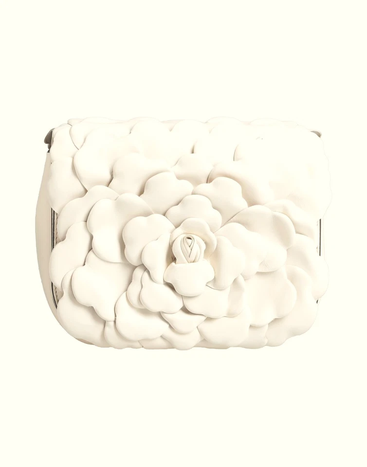 RRP€2100 VALENTINO GARAVANI 03 ROSE EDITION ATELIER Leather Flap Bag HANDMADE - Image 3 of 4