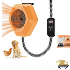 800W Dog House Heater, Wall Mount, 10ft Anti Bite Cord, Waterproof Control, O...