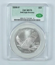 2008-P Bald Eagle Commemorative Silver Dollar MS70 CAC
